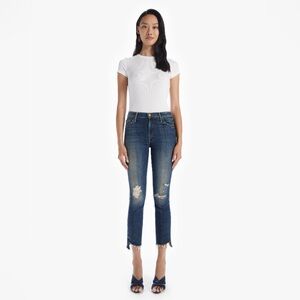 Mother The Insider Crop Step Fray Wicked Wildflower Jeans Sz29